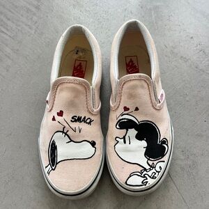 Vans x Peanuts Pink Classic Slip-On Sneakers